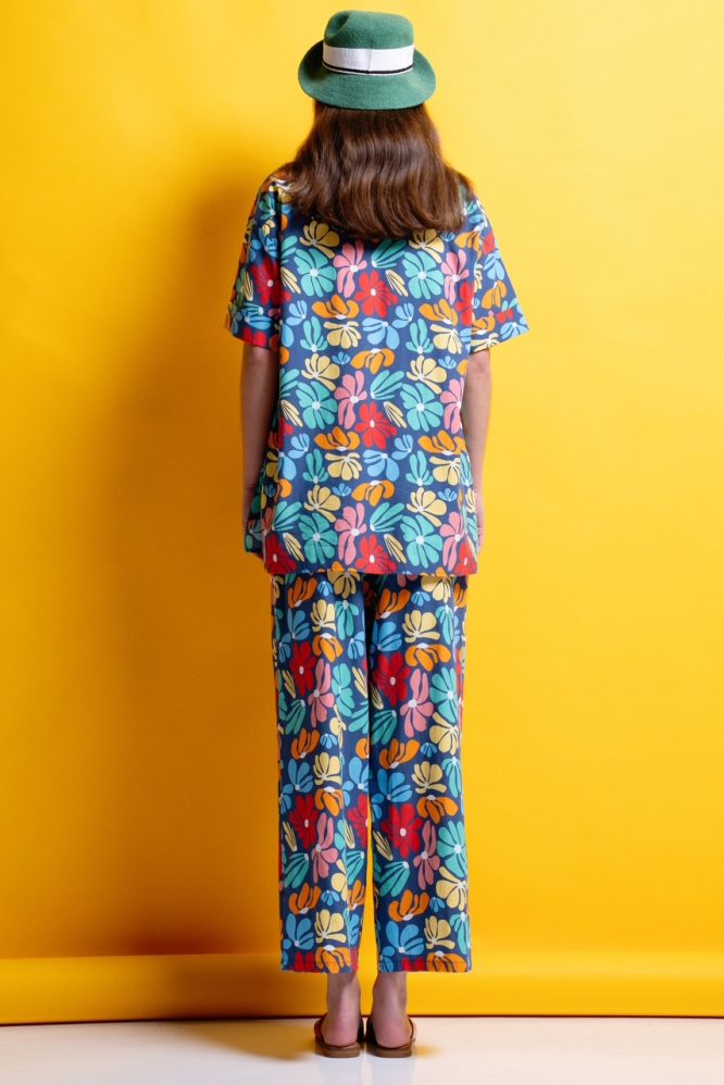 ‘POPPY’ ΒΑΜΒΑΚΕΡΟ ΠΟΥΚΑΜΙΣΟ (BLUE FLORAL) MAMOUSH new arrivals 6